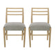 Piny Dining Side Chair Set of 2 | Gray Padded Seat | Wood Ladderback