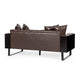 Osy Loveseat | 7 Pillows | Button Tufted Dark Brown Faux Leather 72’’ BM335418