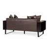 Osy Loveseat | 7 Pillows | Button Tufted Dark Brown Faux Leather 72"