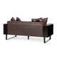 Osy Loveseat | 7 Pillows | Button Tufted Dark Brown Faux Leather 72"
