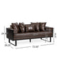 Osy Loveseat | 7 Pillows | Button Tufted Dark Brown Faux Leather 72"