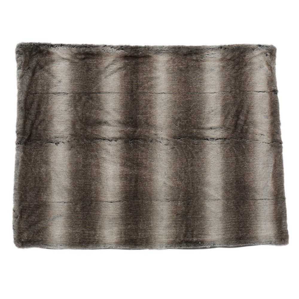 Tini 50x60 Throw Blanket | Rich Brown Faux Fur | One Sided Design