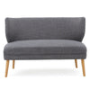 Vens Oversize Chair, Slender Wood Legs | Curved Back Gray Fabric | 52"