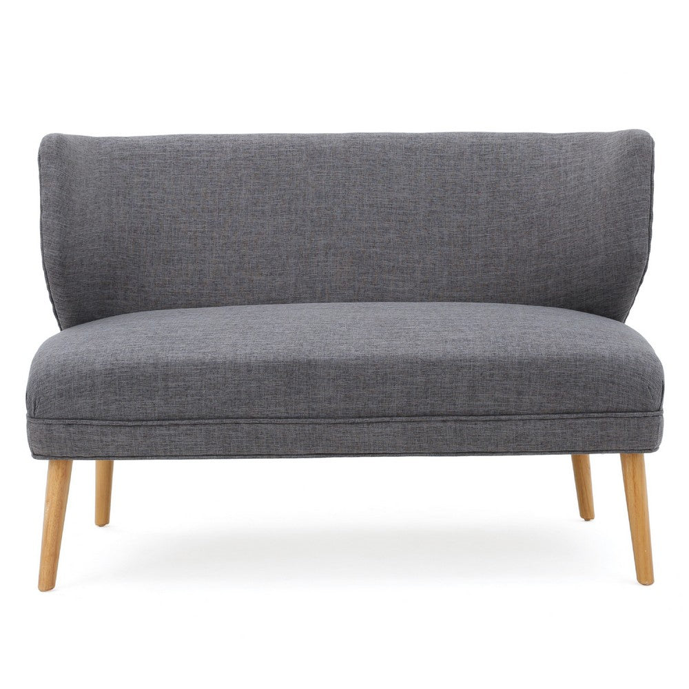 Vens Oversize Chair, Slender Wood Legs | Curved Back Gray Fabric | 52"