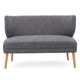 Vens Oversize Chair, Slender Wood Legs | Curved Back Gray Fabric | 52"