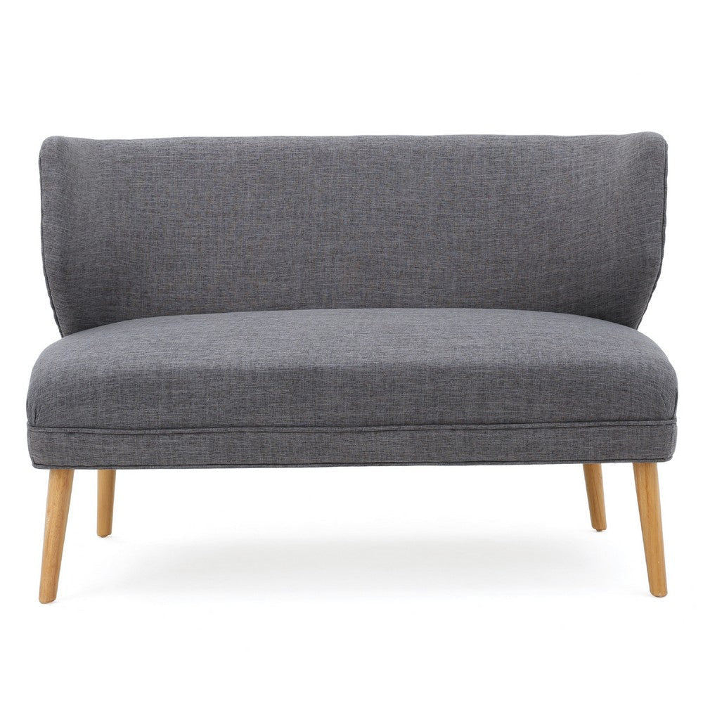 Vens Oversize Chair Slender Wood Legs | Curved Back Gray Fabric | 52’’ BM335422