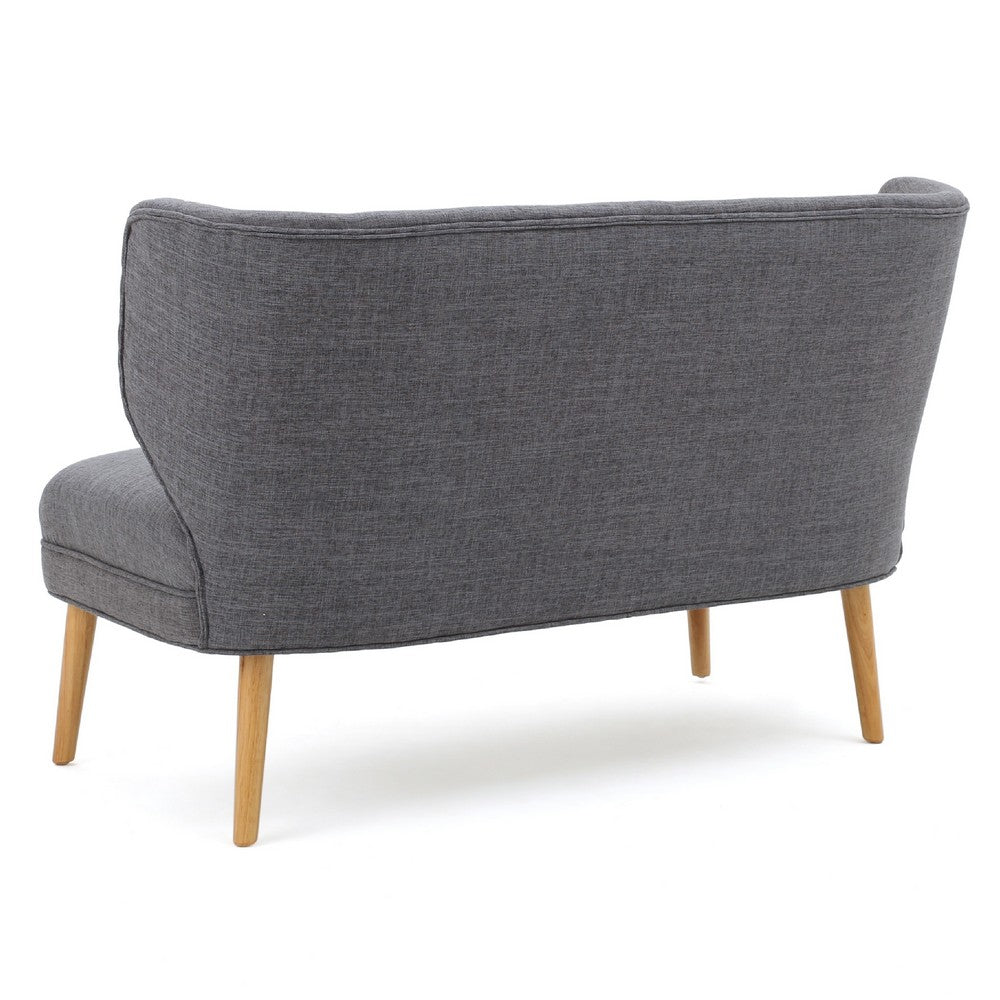 Vens Oversize Chair, Slender Wood Legs | Curved Back Gray Fabric | 52"
