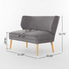 Vens Oversize Chair Slender Wood Legs | Curved Back Gray Fabric | 52’’ BM335422