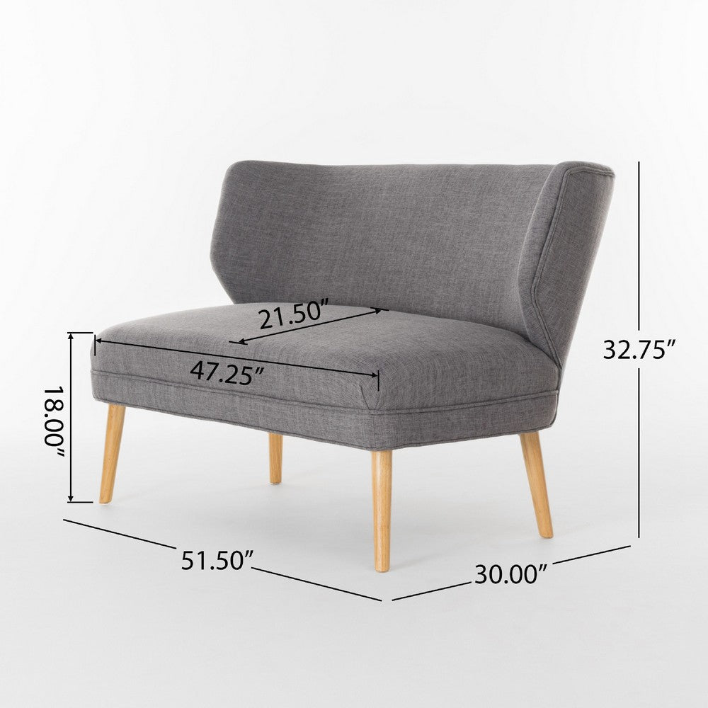 Vens Oversize Chair Slender Wood Legs | Curved Back Gray Fabric | 52’’ BM335422