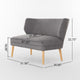 Vens Oversize Chair, Slender Wood Legs | Curved Back Gray Fabric | 52"