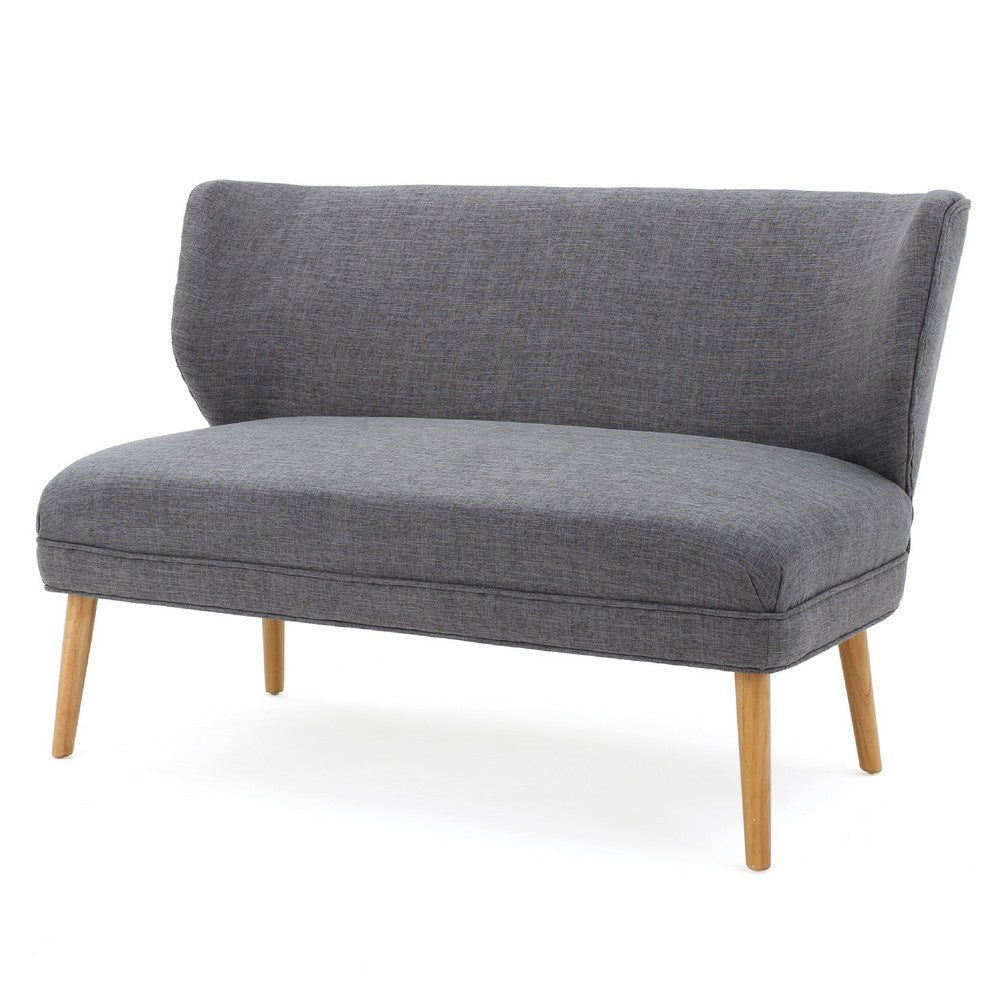 Vens Oversize Chair, Slender Wood Legs | Curved Back Gray Fabric | 52"