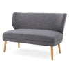 Vens Oversize Chair, Slender Wood Legs | Curved Back Gray Fabric | 52"