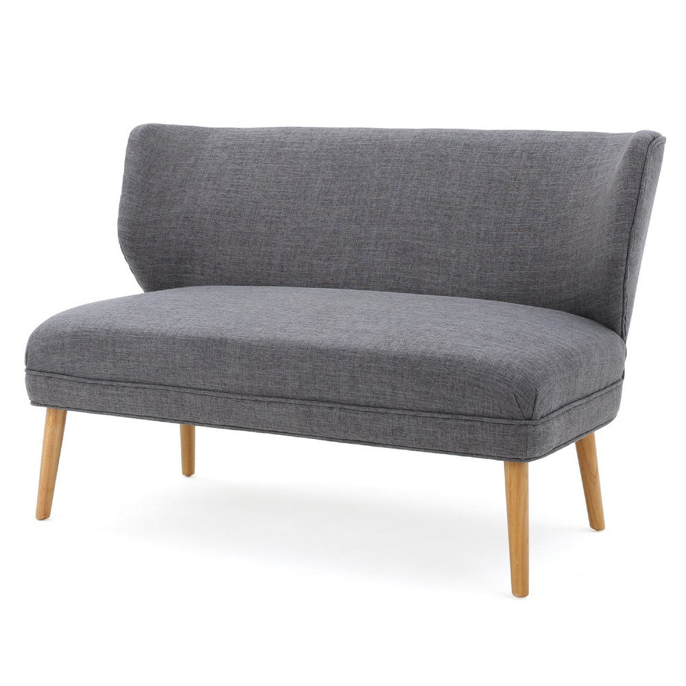 Vens Oversize Chair, Slender Wood Legs | Curved Back Gray Fabric | 52"