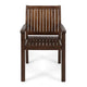 Alison Outdoor Dining Arm Chair Set of 2 | Slatted Brown Acacia Wood