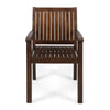 Alison Outdoor Dining Arm Chair Set of 2 | Slatted Brown Acacia Wood