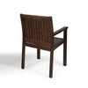 Alison Outdoor Dining Arm Chair Set of 2 | Slatted Brown Acacia Wood