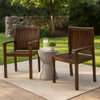 Alison Outdoor Dining Arm Chair Set of 2 | Slatted Brown Acacia Wood