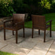 Alison Outdoor Dining Arm Chair Set of 2 | Slatted Brown Acacia Wood