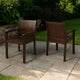 Alison Outdoor Dining Arm Chair Set of 2 | Slatted Brown Acacia Wood