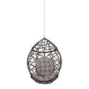 Luca Hanging Teardrop Chair | 8ft Chain | Gray Faux Rattan | Iron 49’’ BM335424