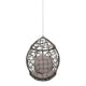 Luca Hanging Teardrop Chair | 8ft Chain | Gray Faux Rattan | Iron 49’’ BM335424