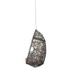 Luca Hanging Teardrop Chair | 8ft Chain | Gray Faux Rattan | Iron 49"