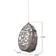 Luca Hanging Teardrop Chair | 8ft Chain | Gray Faux Rattan | Iron 49’’ BM335424