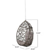 Luca Hanging Teardrop Chair | 8ft Chain | Gray Faux Rattan | Iron 49"
