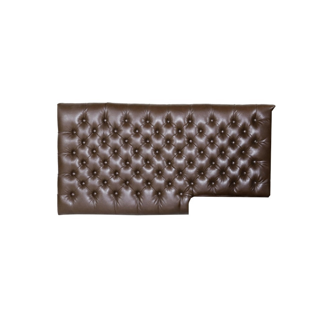 Ami Chaise Lounger | Tufted Dark Brown Faux Leather | Wood | 70’’ BM335426