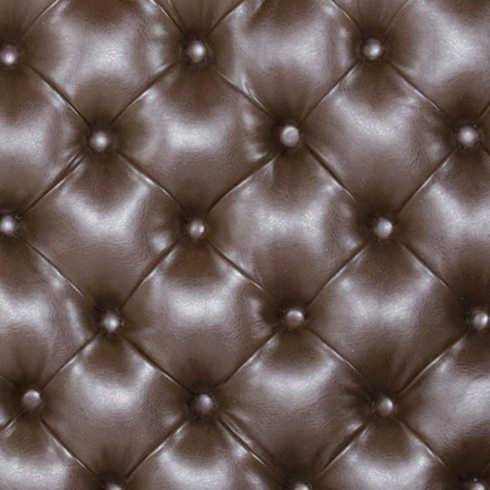 Ami Chaise Lounger | Tufted Dark Brown Faux Leather | Wood | 70’’ BM335426