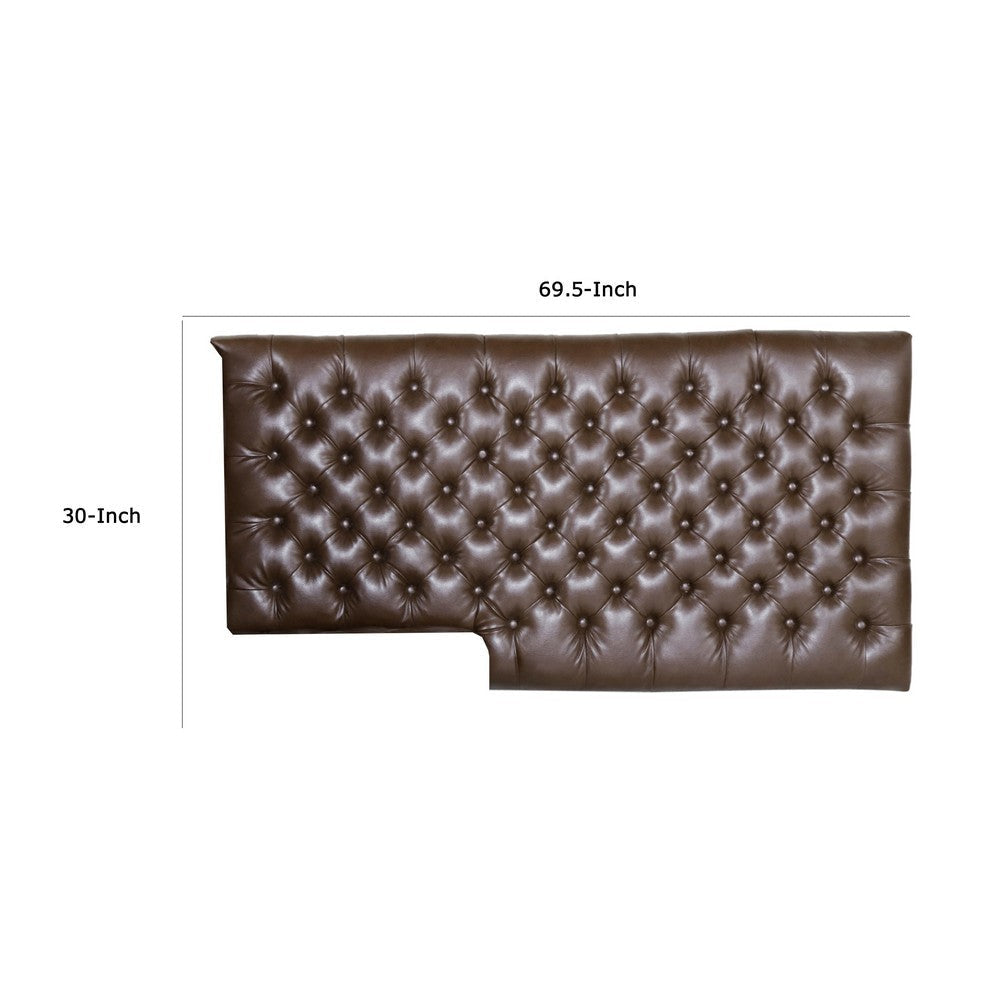Ami Chaise Lounger | Tufted Dark Brown Faux Leather | Wood | 70’’ BM335426