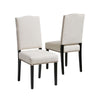Kom Dining Chair | Beige Polyester Cushions | Espresso Brown Wood