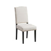 Kom Dining Chair | Beige Polyester Cushions | Espresso Brown Wood