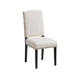Kom Dining Chair | Beige Polyester Cushions | Espresso Brown Wood