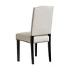 Kom Dining Chair | Beige Polyester Cushions | Espresso Brown Wood