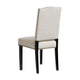 Kom Dining Chair | Beige Polyester Cushions | Espresso Brown Wood