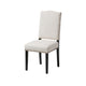 Kom Dining Chair | Beige Polyester Cushions | Espresso Brown Wood