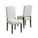 Kom Dining Chair | Beige Polyester Cushions | Espresso Brown Wood