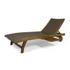 Benna Outdoor Chaise Lounger Set of 2 | Pull-Out Tray | Brown 79"