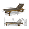 Benna Outdoor Chaise Lounger Set of 2 | Pull-Out Tray | Brown 79"