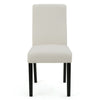 Celine Dining Side Chair Set of 2 | Ivory Fabric and Black Wood Frame