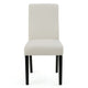 Celine Dining Side Chair Set of 2 | Ivory Fabric and Black Wood Frame