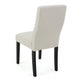 Celine Dining Side Chair Set of 2 | Ivory Fabric and Black Wood Frame BM335438