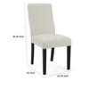 Celine Dining Side Chair Set of 2 | Ivory Fabric and Black Wood Frame