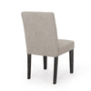 Dining Chair Set of 2 | Light Gray Fabric | Soft Cushions | Black Wood BM335439