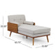 Chaise Lounger with 2 Rolled Pillows | Beige Fabric | Brown Wood 64’’ BM335440