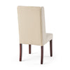 Nathan Dining Chair Set of 2 | Dark Brown | Tufted Beige Wingback