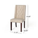 Nathan Dining Chair Set of 2 | Dark Brown | Tufted Beige Wingback