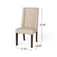 Nathan Dining Chair Set of 2 | Dark Brown | Tufted Beige Wingback BM335442