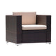 Orene Outdoor Chair Set of 2 | Brown Rattan | Tan Waterproof Fabric